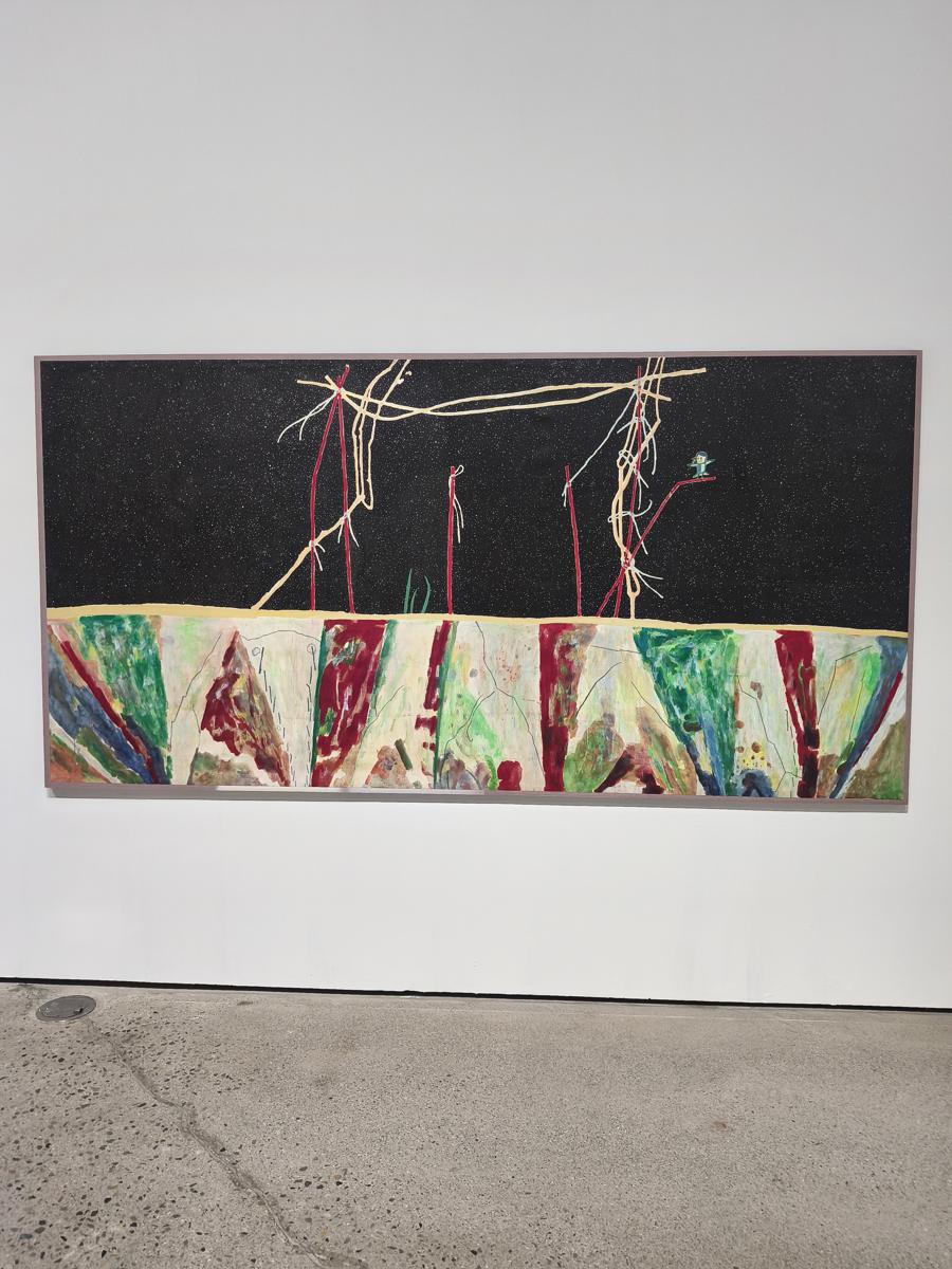 광양 전남도립미술관 전시: 별이 가득 쏟아지는 까만 밤하늘의 낭만이 담긴 작품 (Artwork containing the romance of a black night sky full of falling stars)